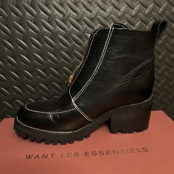 Want Les Essentiels Women's Leather Boots, Size 6 (EU 36), Black, NEW WITH BOX! - Picture 7 of 13